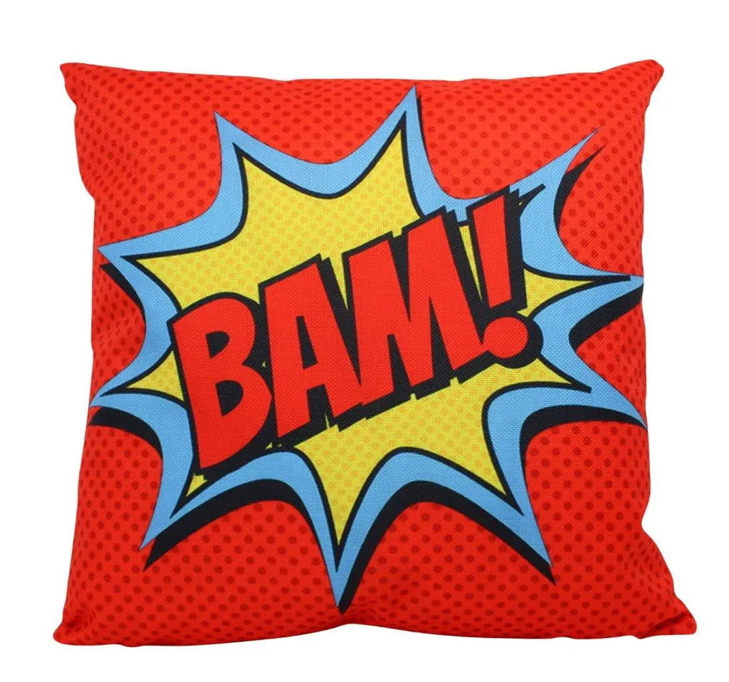 BAM | Red |  Anime | Fun Gifts | Pillow Cover | Home Decor | Throw Pillows | Happy Birthday | Kids Room | Bedroom Decor | Room Decor UniikPillows
