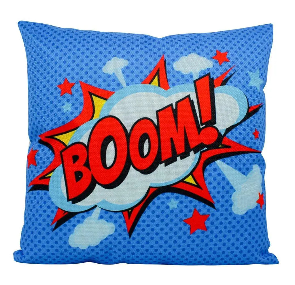 BOOM | Blue | Anime | Fun Gifts | Pillow Cover | Home Decor | Superhero | Happy Birthday | Kids Room | Gift idea | Kids Decor | Room Decor UniikPillows