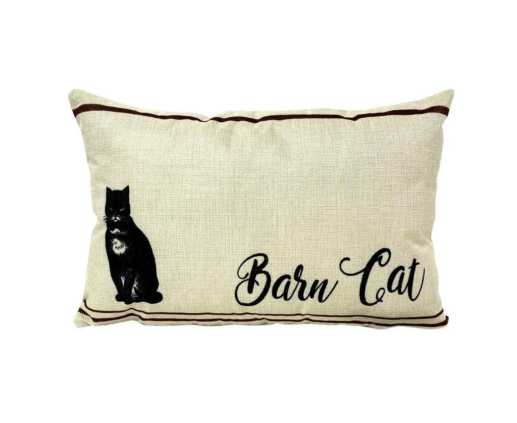 Barn Cat | Pillow Cover | 18 x 12 | Primitive Decor | Vintage Decor | Farmhouse Decor | Throw Pillows | Rustic Decor | Cabin Decor UniikPillows