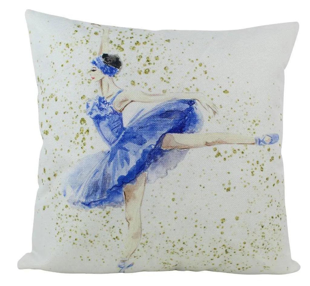 Blue |   Ballerina | Gold | Dancing | Ballerina Decor | Ballerina Gift | Pillow Cover | Throw Pillow | Girls Gift | Dancer | Room Decor UniikPillows