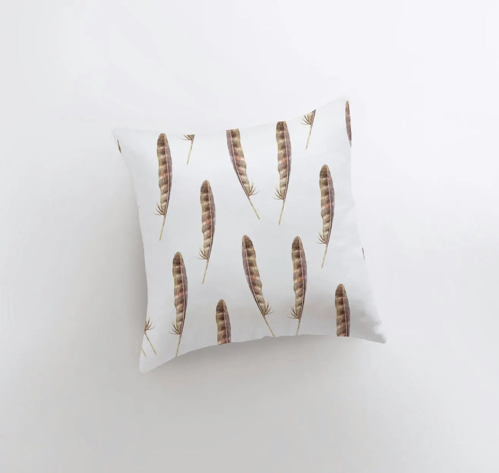 Brown Feathers | Pillow Cover | Bird Lover | Pillow | Animal Decor | Home Decor | Room Decor | Farmhouse Decor | Pattern | Gift for her UniikPillows