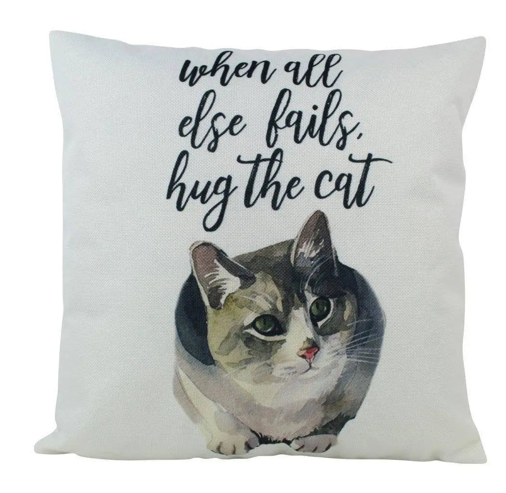 Cat |  Hug the Cat | Cat Pillow | Cute Cat | Cat Gifts | Cat Decor | Cat Photo | Gifts for Cat Lovers | Accent pillow | Throw Pillow Covers UniikPillows