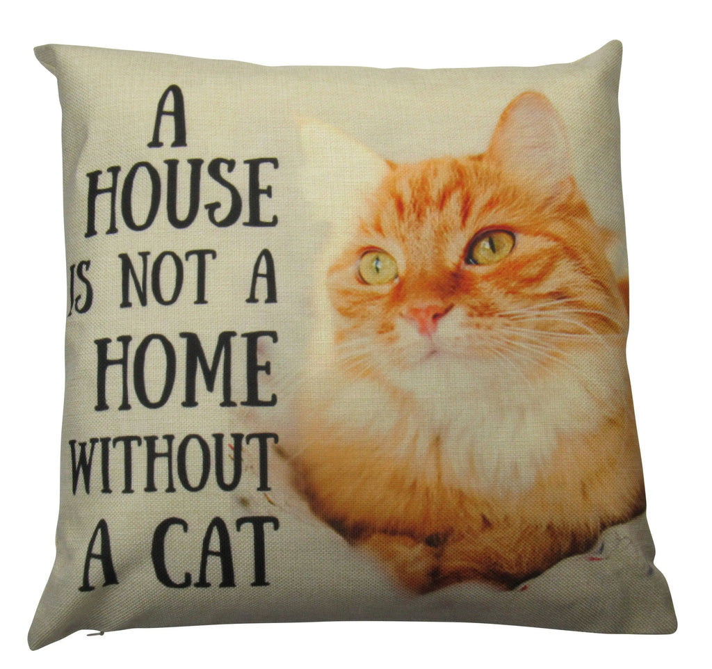 Cat |  Not a home without a Cat | Cute Cat | Cat Gifts | Cat Decor | Cat Photo | Gifts for Cat Lovers | Accent pillow | Throw Pillow Covers UniikPillows