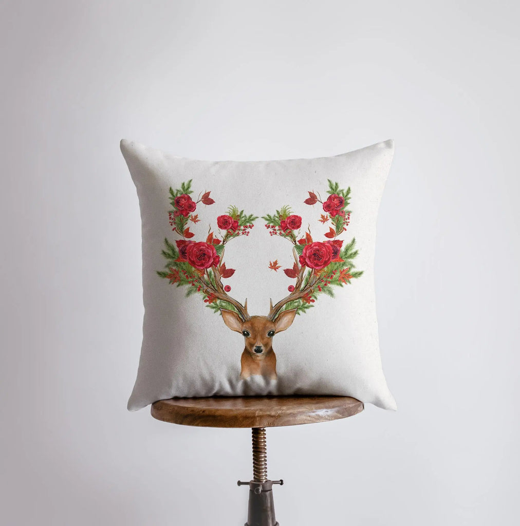 Christmas Deer Pillow Cover | Throw Pillow | Deer Decor | Deer Pillow Cover | Farmhouse Decor | Couch Pillows | Fall Decor | Bedroom Decor UniikPillows