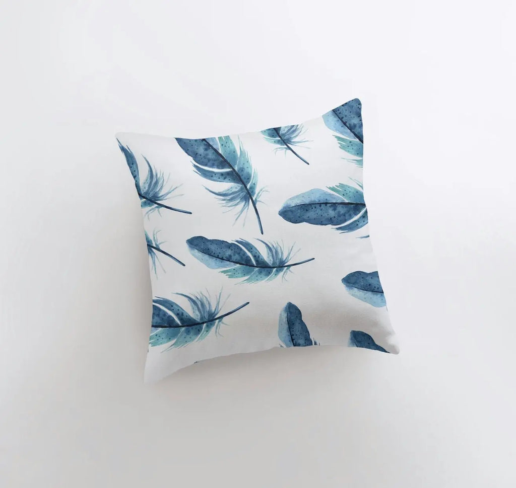 Dark Blue Feathers | Pillow Cover | Bird Lover | Pillow | Animal Decor | Home Decor | Room Decor | Farmhouse Decor | Pattern | Gift for her UniikPillows