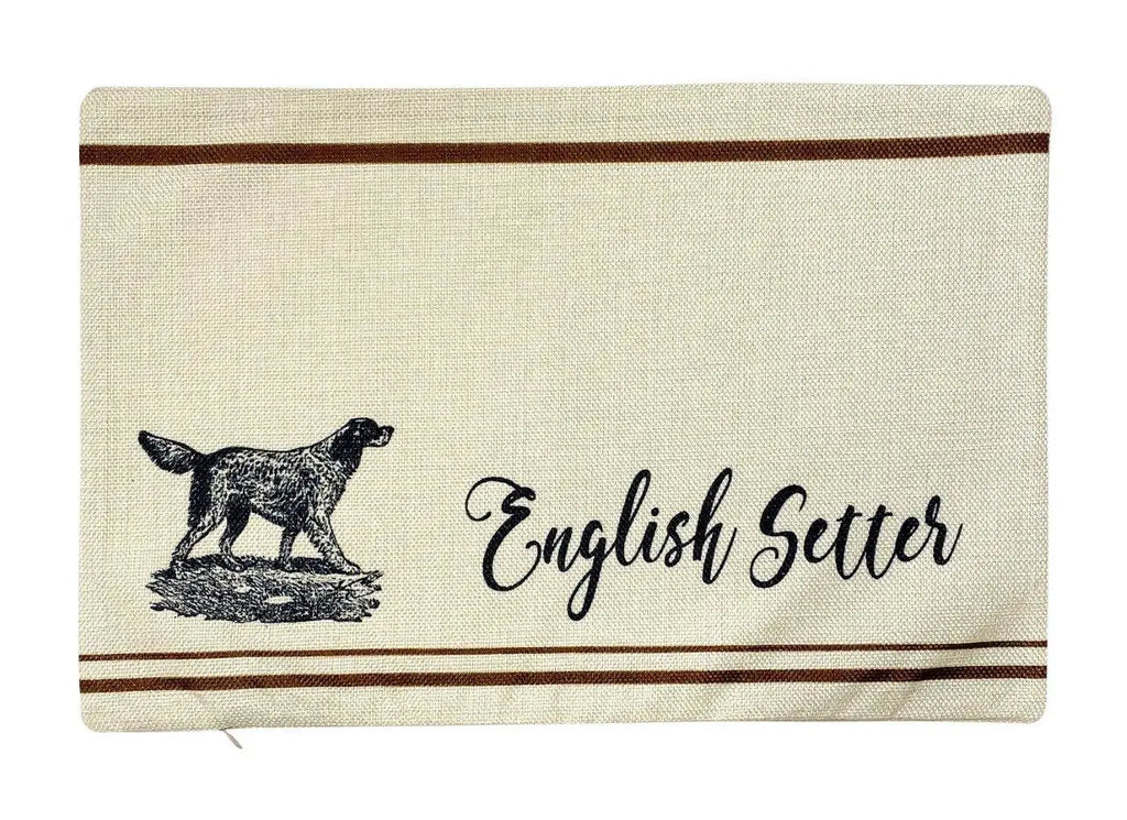 English Setter | Pillow Cover | 18 x 12 | Primitive Decor | Vintage Farm Hunting Dog | Farmhouse Decor | Throw Pillows | Room Decor UniikPillows