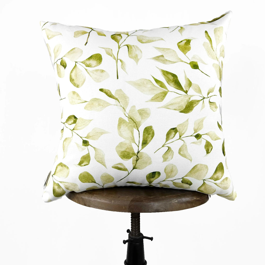 Green Leaves Repeat Pattern | Spring Décor | Easter Decorative Pillows | Farmhouse Décor | Hand-Made Throw Pillows | UniikPillows UniikPillows