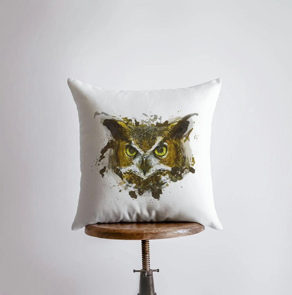 Horn Owl | Owl Gifts | Bird | Brid Prints | Bird Decor | Accent Pillow Covers | Throw Pillow Covers | Pillow | Room Decor | Bedroom Decor UniikPillows