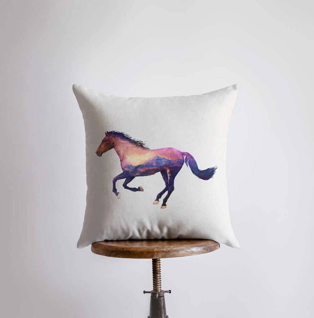 Horse | Double Exposure | Pillow Cover | Throw Pillow | Home Decor | Horse Lover Gift | Cute Throw Pillows | Best Throw Pillows | Gift UniikPillows