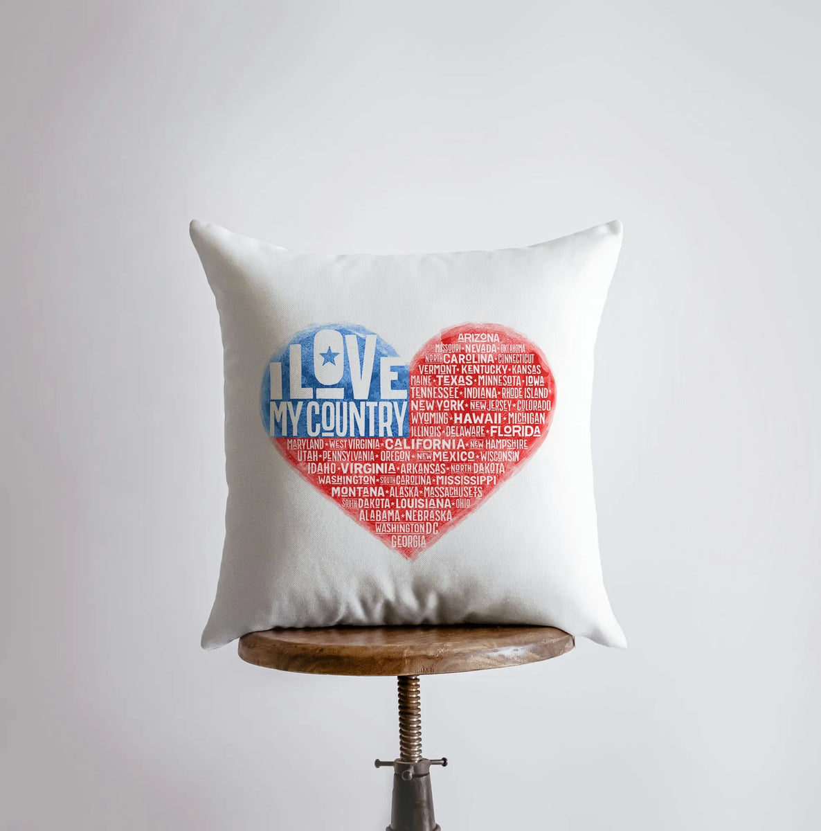I Love my Country | Pillow Cover | American States | 50 States