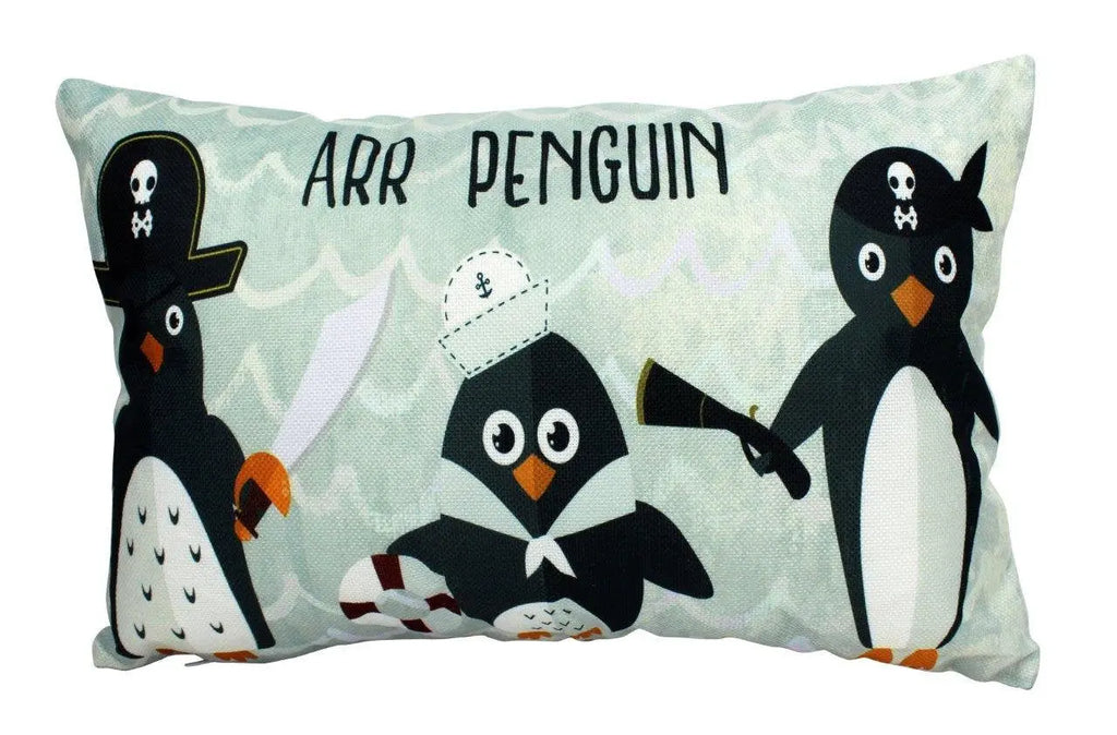 Penguin | Fun Gifts | Pillow Cover | Home Decor | Throw Pillows | Happy Birthday | 18 x 12 | Kids Room Decor | Kids Room | Lumbar Pillow UniikPillows