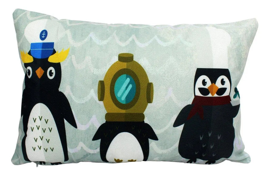 Penguins | Fun Gifts | Pillow Cover | Home Decor | Throw Pillow | Happy Birthday | 18 x 12 | Kids Room Decor | Kids Room | Lumbar Pillow UniikPillows