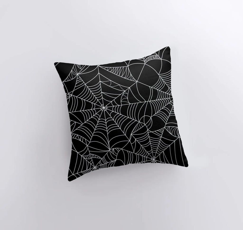 SpiderWeb Black Pillow Cover | Fall Décor | Halloween Pillows | Halloween Décor | Fall Throw Pillows | Cute Throw Pillows UniikPillows