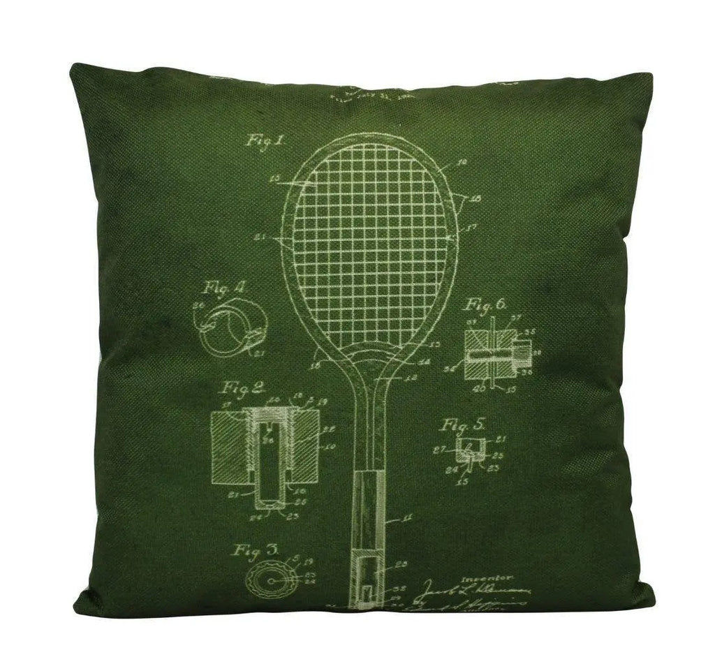 Tennis Racket | Green | Tennis | Tennis Gifts | Tennis Decor | Tennis Gift | Room Decor | Bedroom Decor | Home Decor | Sport | Sports Fabric UniikPillows