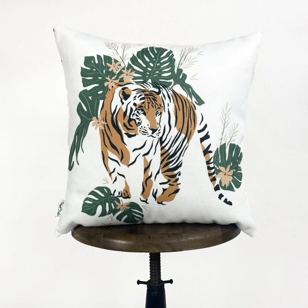 Tiger | Tiger Decor | Tiger Print | Leaves | Decorative Pillows | Mom Gift | Home decor | Room Decor | Bedroom Decor | Throw Pillows UniikPillows