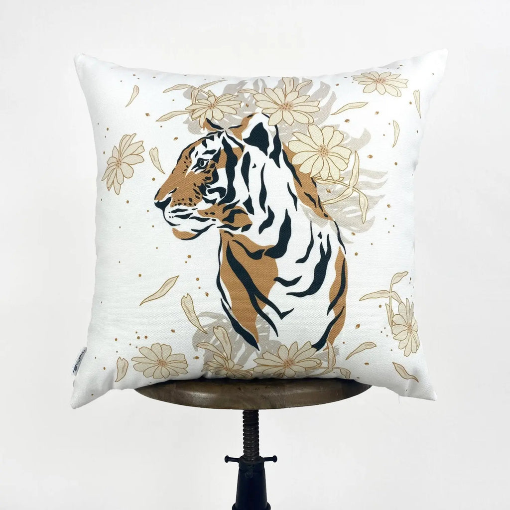 Tiger Face | Tiger Decor | Tiger Print | Leaves | Decorative Pillows | Mom Gift | Home decor | Room Decor | Bedroom Decor | Throw Pillows UniikPillows