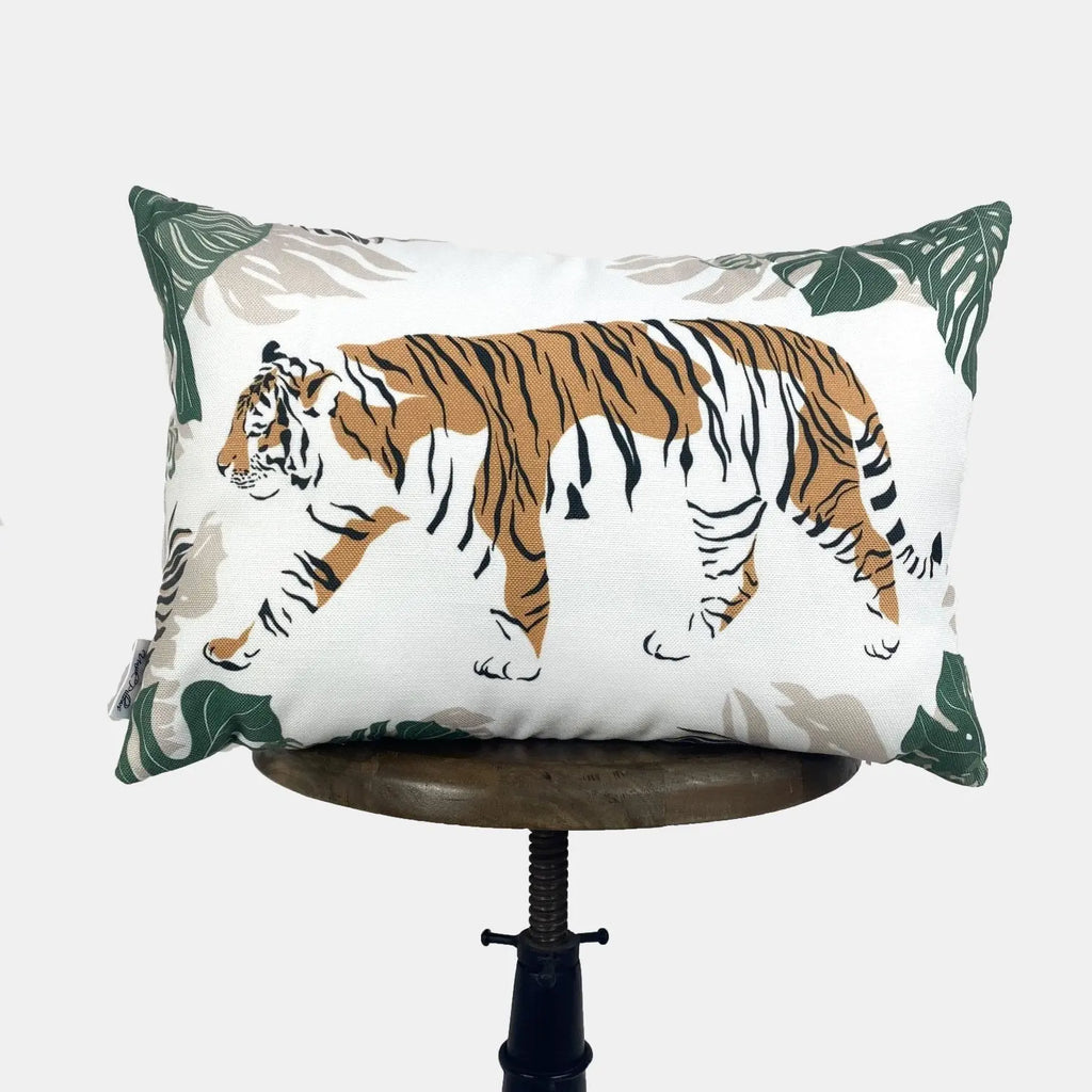 Tiger Lumbar | Tiger Decor | Tiger Print | Leaves | Decorative Pillows | Mom Gift | Home decor | Room Decor | Bedroom Decor | Throw Pillows UniikPillows