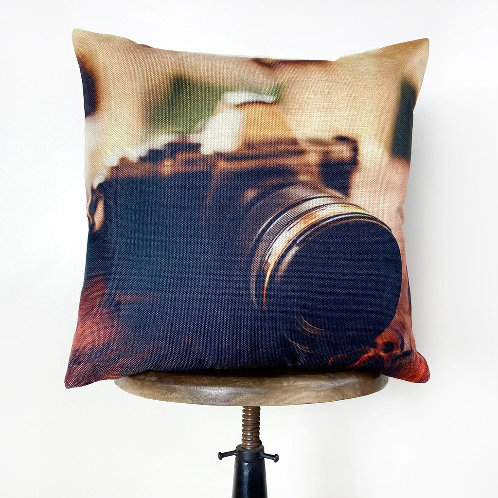 Vintage Camera | Photography Gifts | Camera Gift Idea | Camera Lens | Decor Rustic | Unique Friend Gift | Happy Birthday | Home Decor UniikPillows