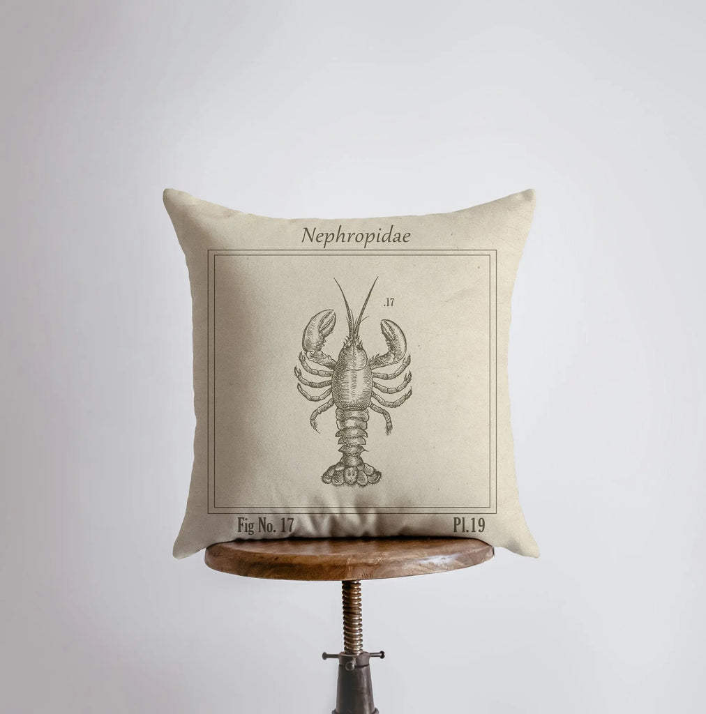 Vintage Lobster | Pillow Cover | Throw Pillow | Home Decor | Journal Decor | Nautical Pillow | Ocean | Gift for her | Accent Pillow | Sea UniikPillows