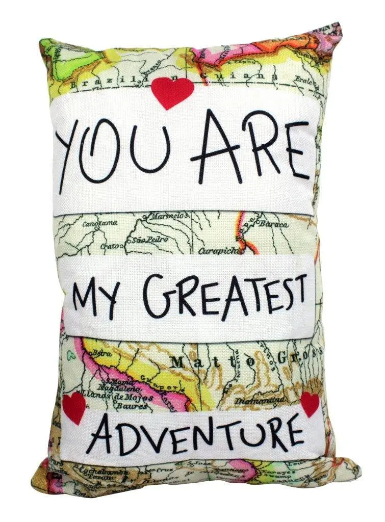 You Are My Greatest Adventure | Adventure Time | Pillow Cover | Wander lust | Throw Pillow | Travel Gifts | Gift for Friend | Gift for Women UniikPillows