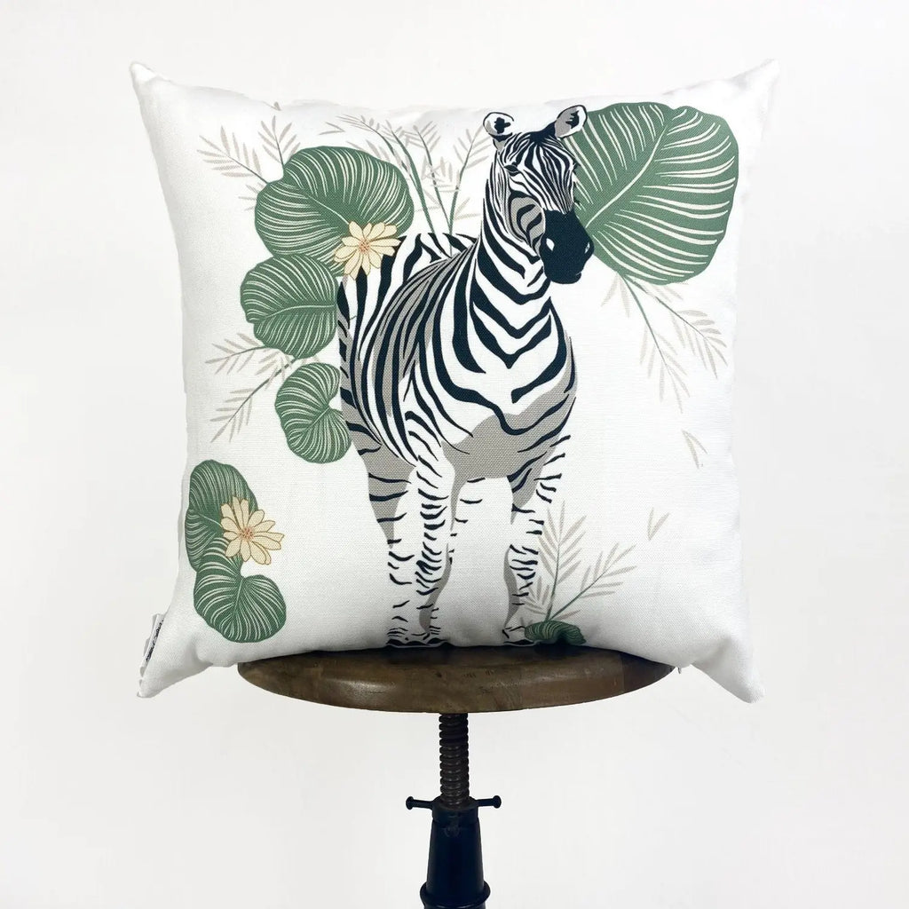 Zebra | Zebra Decor | Zebra Print | Leaves | Decorative Pillows | Mom Gift | Home decor | Room Decor | Bedroom Decor | Throw Pillows UniikPillows