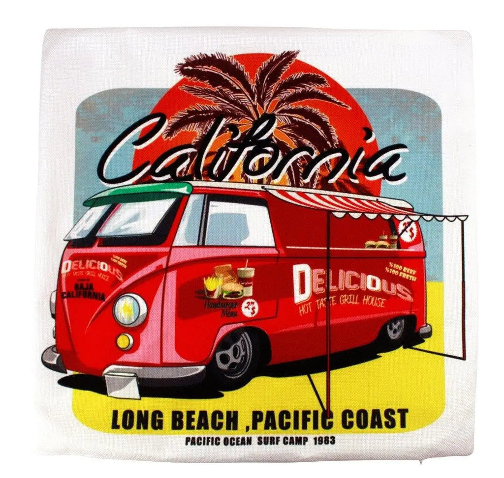 Baja California Food Bus | Pillow Cover | Southern California | Throw Pillow | Long Beach | Home Décor | Room Décor | Gift Ideas UniikPillows