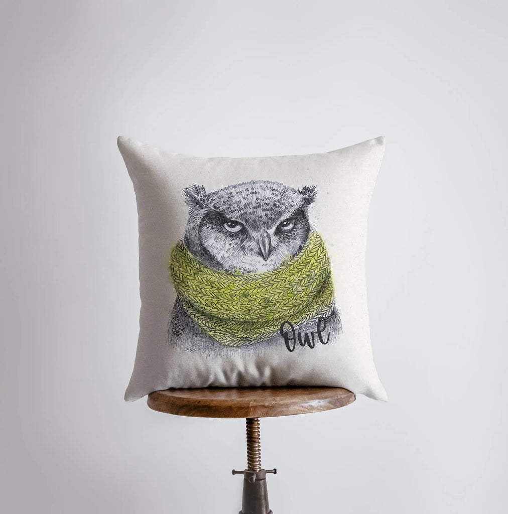 Barn Owl | Pillow Cover | Drawing of an Owl | Throw Pillow | Home Decor | Wilderness | Owl Print | Nature Inspired | Modern Farmhouse | Bird UniikPillows