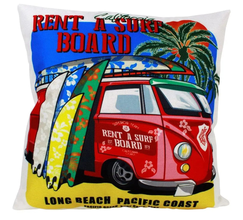 California Rent a Surf Board | Pillow Cover | Southern California | Throw Pillow | Long Beach | Home Décor | Room Décor | Gift Ideas UniikPillows