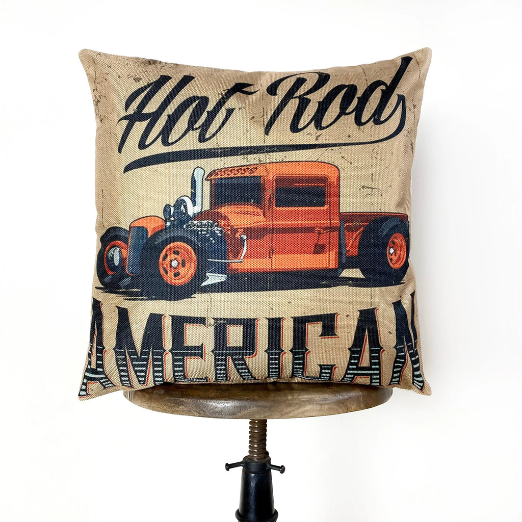 Hot Rod America | Pillow Cover |  Throw Pillow | Pillow | Dad Gift | Classic Car | Gift Ideas | Pillow | Hot Rod | Room Décor UniikPillows