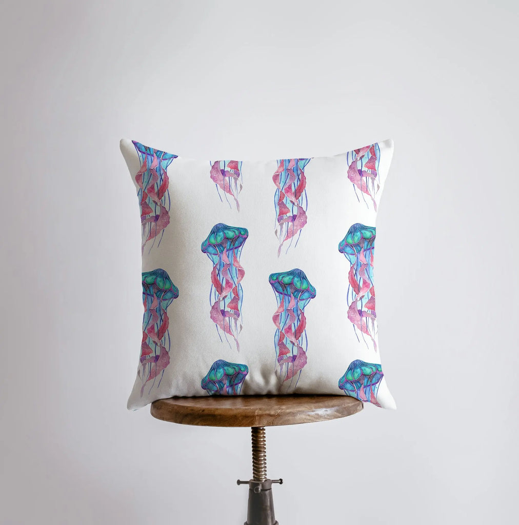 Jelly Fish Repeat | Pillow Cover | Throw Pillow | Home Decor | Modern Decor | Nautical | Ocean | Gift for her | Accent Pillow Covers | Watercolor UniikPillows