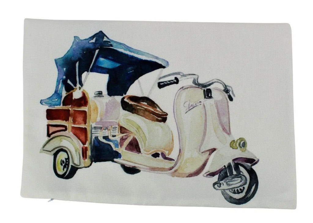 Moped | Scooter | Tuk Tuk | 18x12 Pillow | Pillow Cover | Travel Quote | Throw Pillows | Home Decor | Bedroom Decor UniikPillows