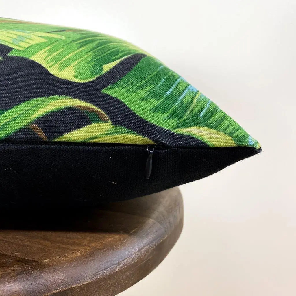 Mud-Cloth Pillow Covers | Tommy Bahamas Leaf with Black Canvas Back | Throw Pillow | Luxury Décor | Elegant Luxury Décor | Gift for her UniikPillows