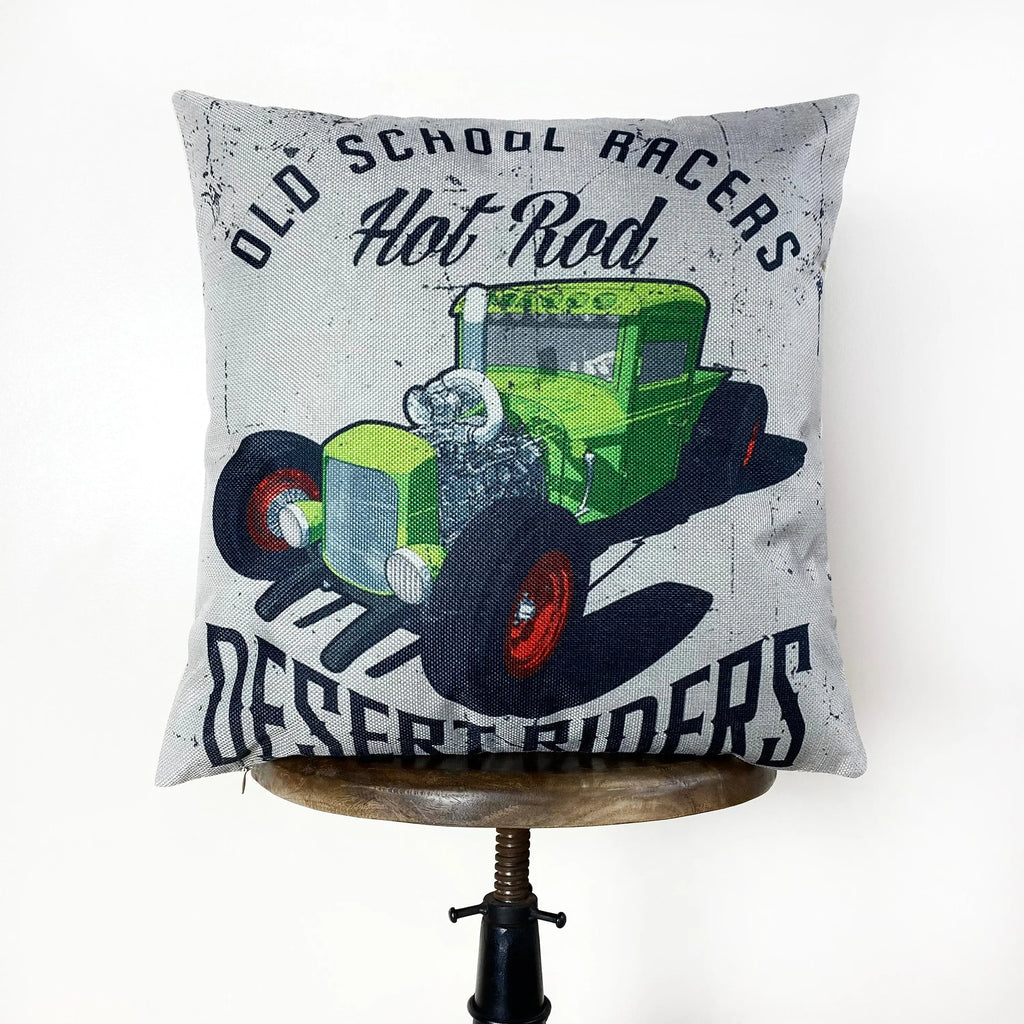 Old School Racers Hot Rod  | Pillow Cover |  Throw Pillow | Dad Gift | Classic Car | Gift Ideas | Pillow | Hot Rod | Room Décor UniikPillows