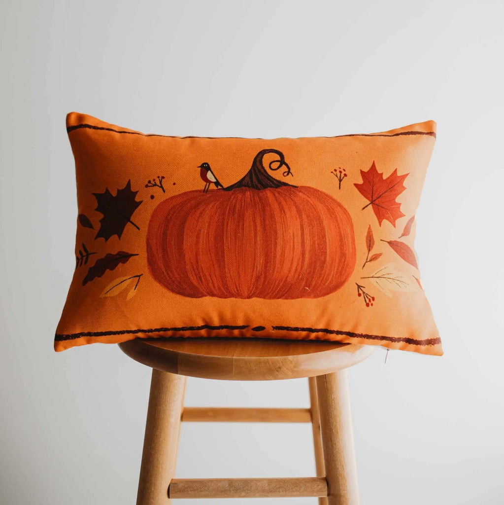 Primitive Dark Fall Pumpkin Lumbar Pillow Cover | 18x12 Thanksgiving Décor | Fall Decor | Room Decor | Decorative Pillows | Gift for her UniikPillows
