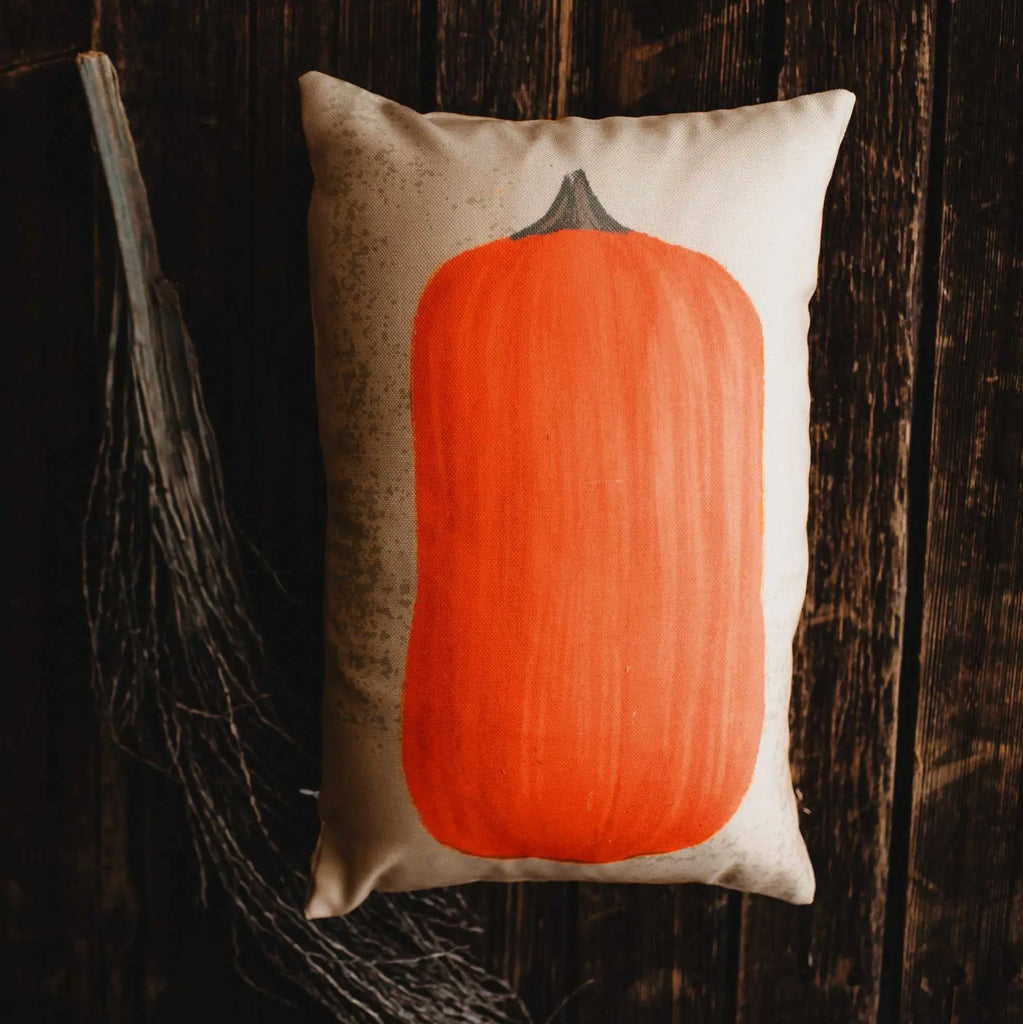 Primitive Flat Fall Pumpkin Lumbar Pillow Cover | 18x12 Thanksgiving Décor | Fall Decor | Room Decor | Decorative Pillows | Gift for her UniikPillows