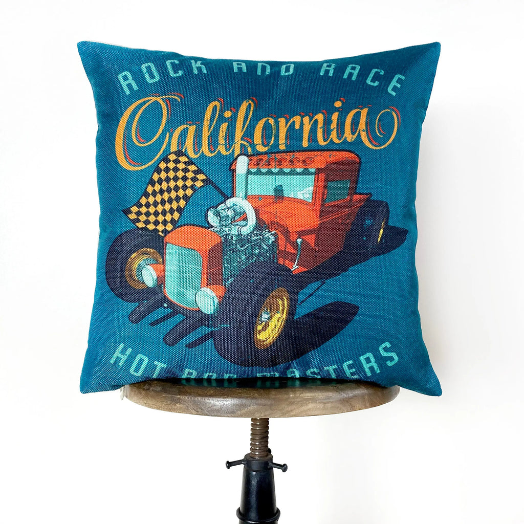 Rock and Race Hot Rod | Pillow Cover |  Throw Pillow | Fathers day | Dad Gift | Classic Car | Gift Ideas | Pillow | Hot Rod | Room Décor UniikPillows