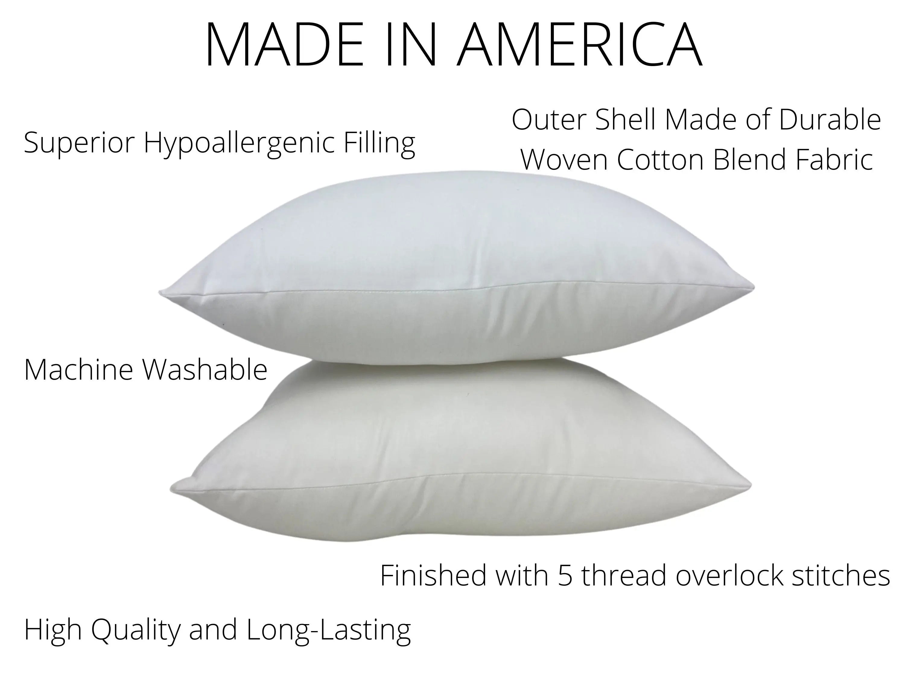 UniikPillows 14x14 | Indoor Outdoor Hypoallergenic Polyester Pillow Insert | Quality Insert | Pillow Inners | Throw Pillow Insert | Square Pillow Inse