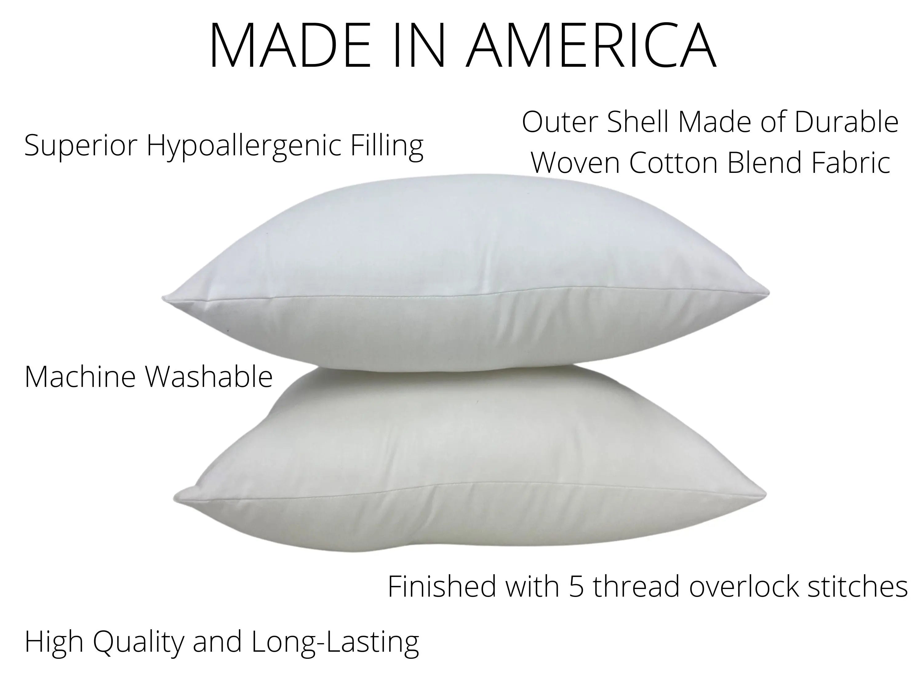 Pillow Inserts Throw Pillow Stuffing Down Alternative Pillows Sham Insert  Pillow Forms Hypoallergenic Made in USA Cushion Stuffer Pack of 16 