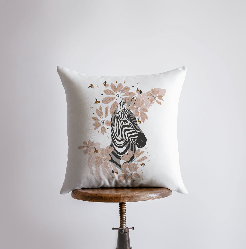 a pillow with a picture of a zebra on it