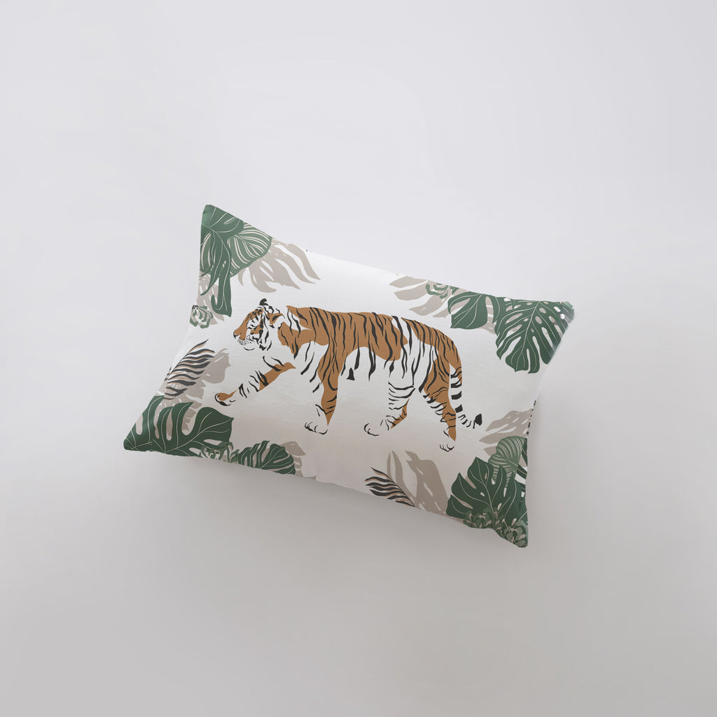 a pillow with a tiger pattern on it