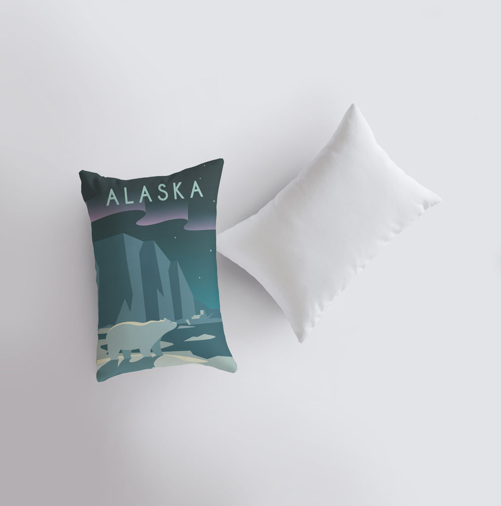 a pillow with a picture of a polar bear on it