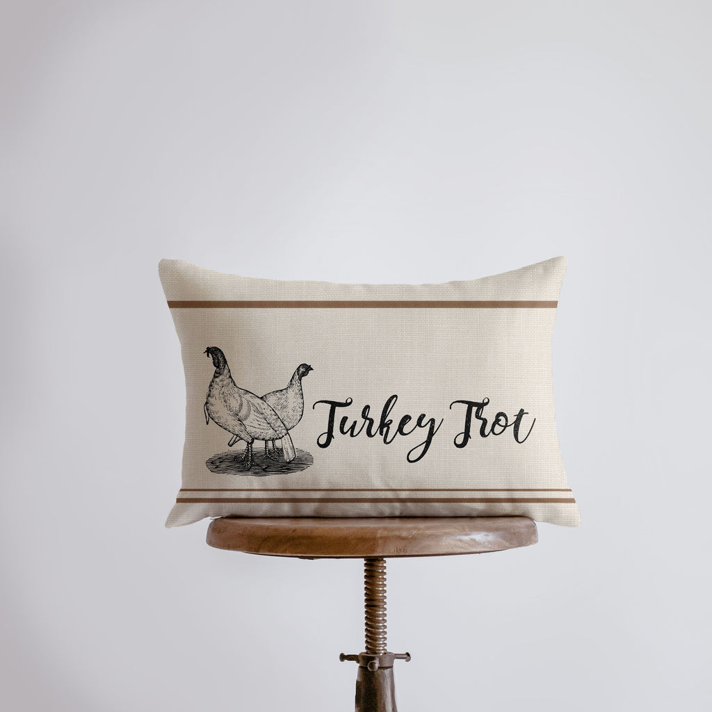 a pillow with a picture of a turkey on it