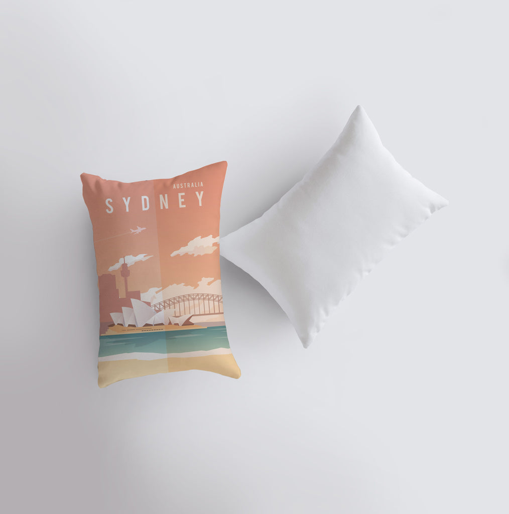 a pillow with a picture of sydney on it