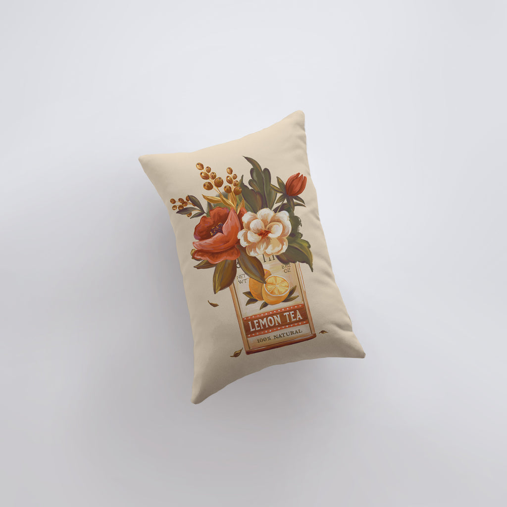 a pillow with a picture of flowers on it