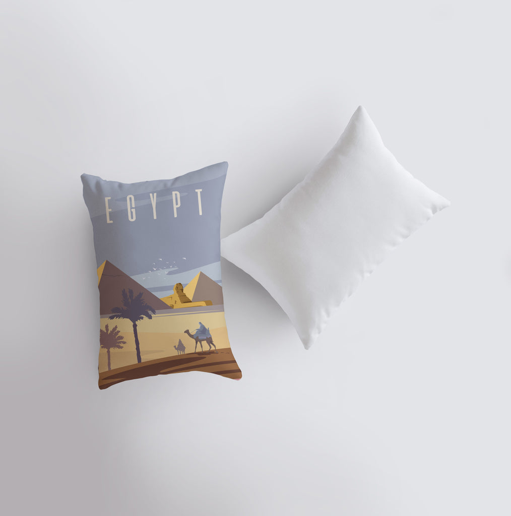 a pillow with a picture of a desert scene on it