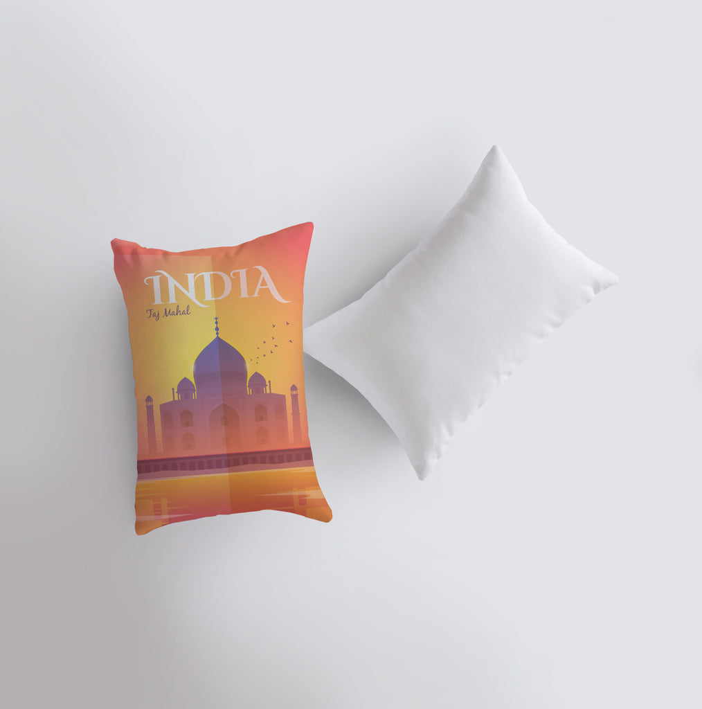 a pillow with a picture of a mosque on it