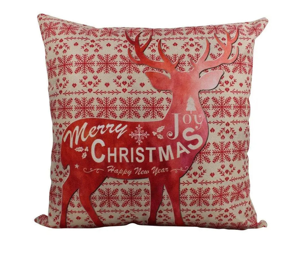 A Merry Little Christmas Reindeer | Pillow Cover |  Holiday Decor | Christmas Decor | Red Throw Pillow | Couch Pillows | Modern Home Decor UniikPillows