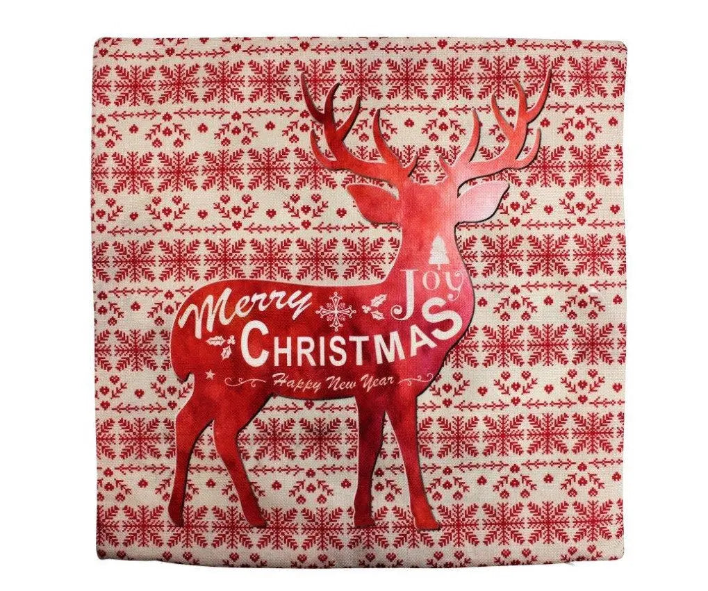 A Merry Little Christmas Reindeer | Pillow Cover |  Holiday Decor | Christmas Decor | Red Throw Pillow | Couch Pillows | Modern Home Decor UniikPillows