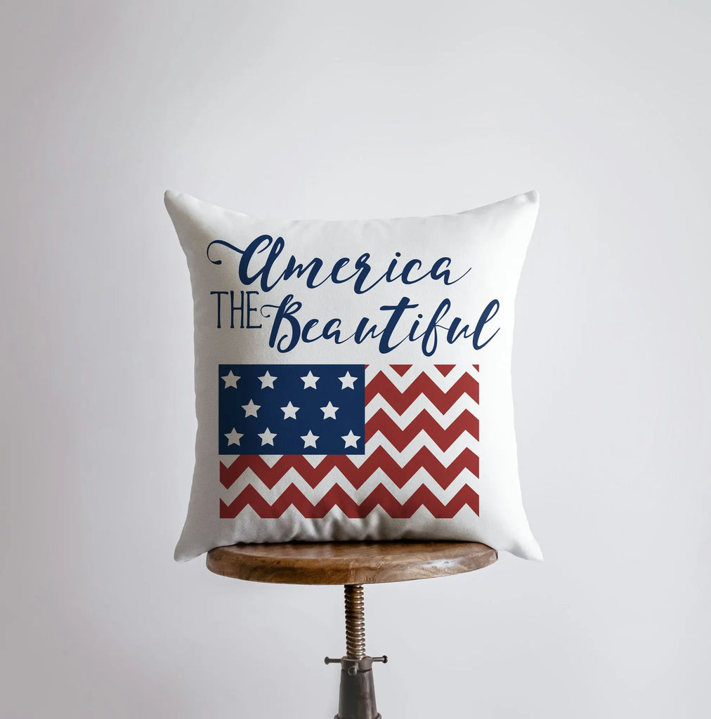 America the Beautiful | Pillow Cover | Home Decor | Freedom Fourth of July | This is America | American Flag | Room Decor | Throw Pillow UniikPillows