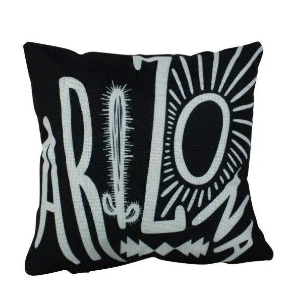 Arizona | Pillow Cover | South Western Decor | Throw Pillow | Cactus Decor | Arizona Art | Arizona Gifts | Gift idea | Black and White UniikPillows